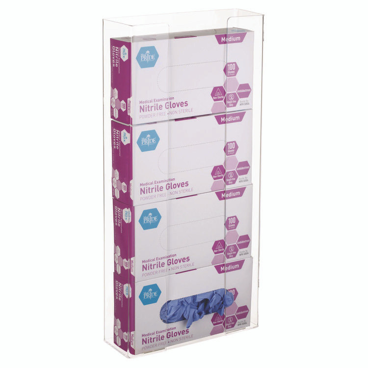 ADIRMED I90204 Acrylic Glove Dispenser, Quad Box Capacity, 10.2 x 3.5 x 21.1, Clear