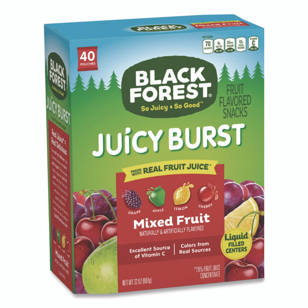 FERRARA CANDY CO Black Forest® FER47149 Juicy Burst Fruit Flavored Snack, Mixed Fruit, 32 oz, 40/Box