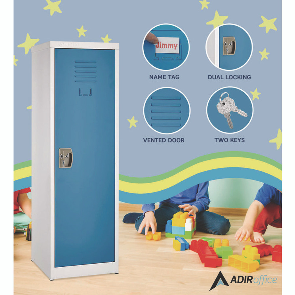 ADIROFFICE I62901BLU Steel Storage Locker, 1 Compartment, 15 x 15 x 48, Blue