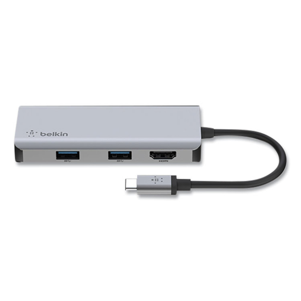 BELKIN COMPONENTS PVC002BTSGY Connect 5-in-1 Multiport Adapter Hub, Gray