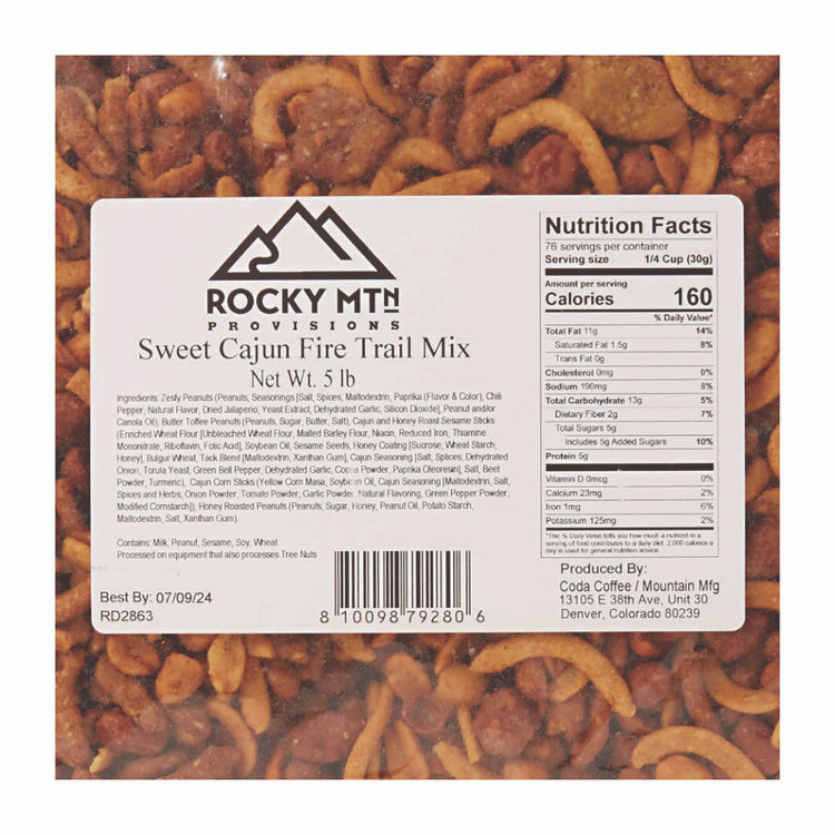 PERFORMANCE FOOD GROUP Mountain Manufacturing™ CDA79280 Sweet Cajun Fire Roasted Trail Mix, 80 oz Bag, 4/Carton