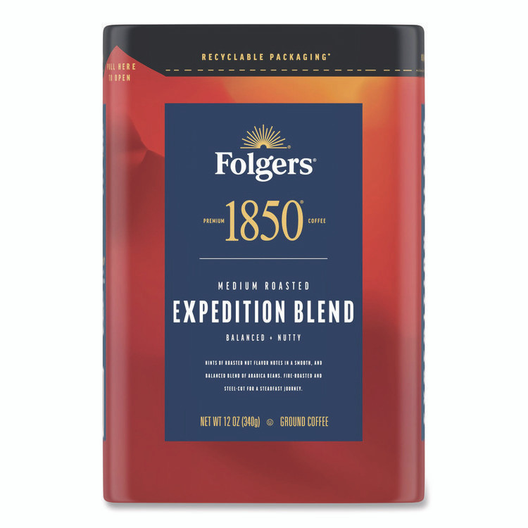J.M. SMUCKER CO. 1850 93312EA Expedition Blend Roast Ground Coffee, 12 oz Canister