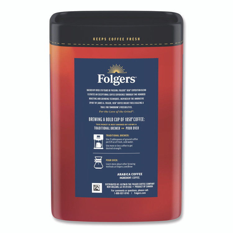 J.M. SMUCKER CO. 1850 93312EA Expedition Blend Roast Ground Coffee, 12 oz Canister