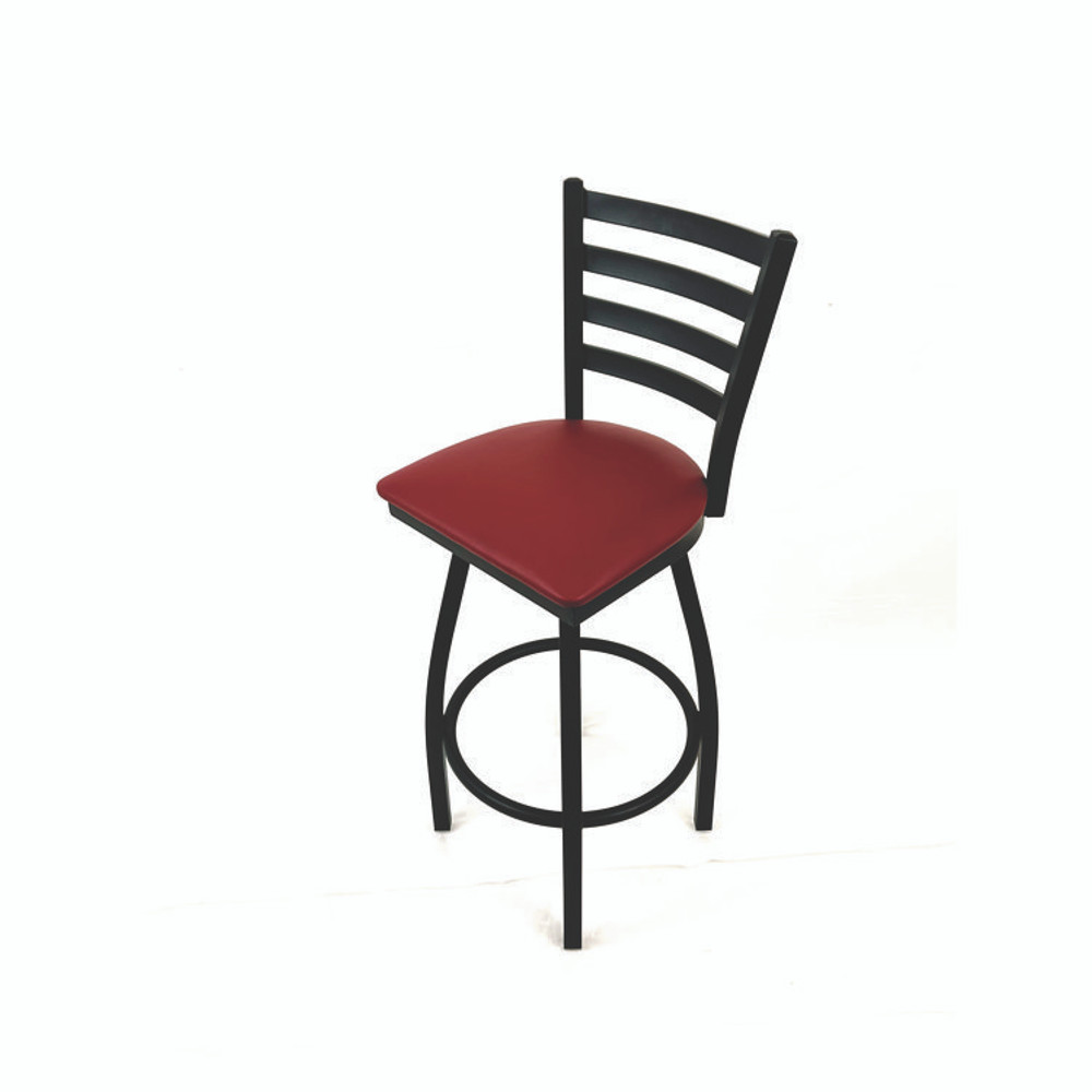 JMC FURNITURE BBBVSBUR Boggs Series Barstool, Supports Up to 300 lb, 30.5" Seat Height, Burgundy Seat, Black Back, Black Base
