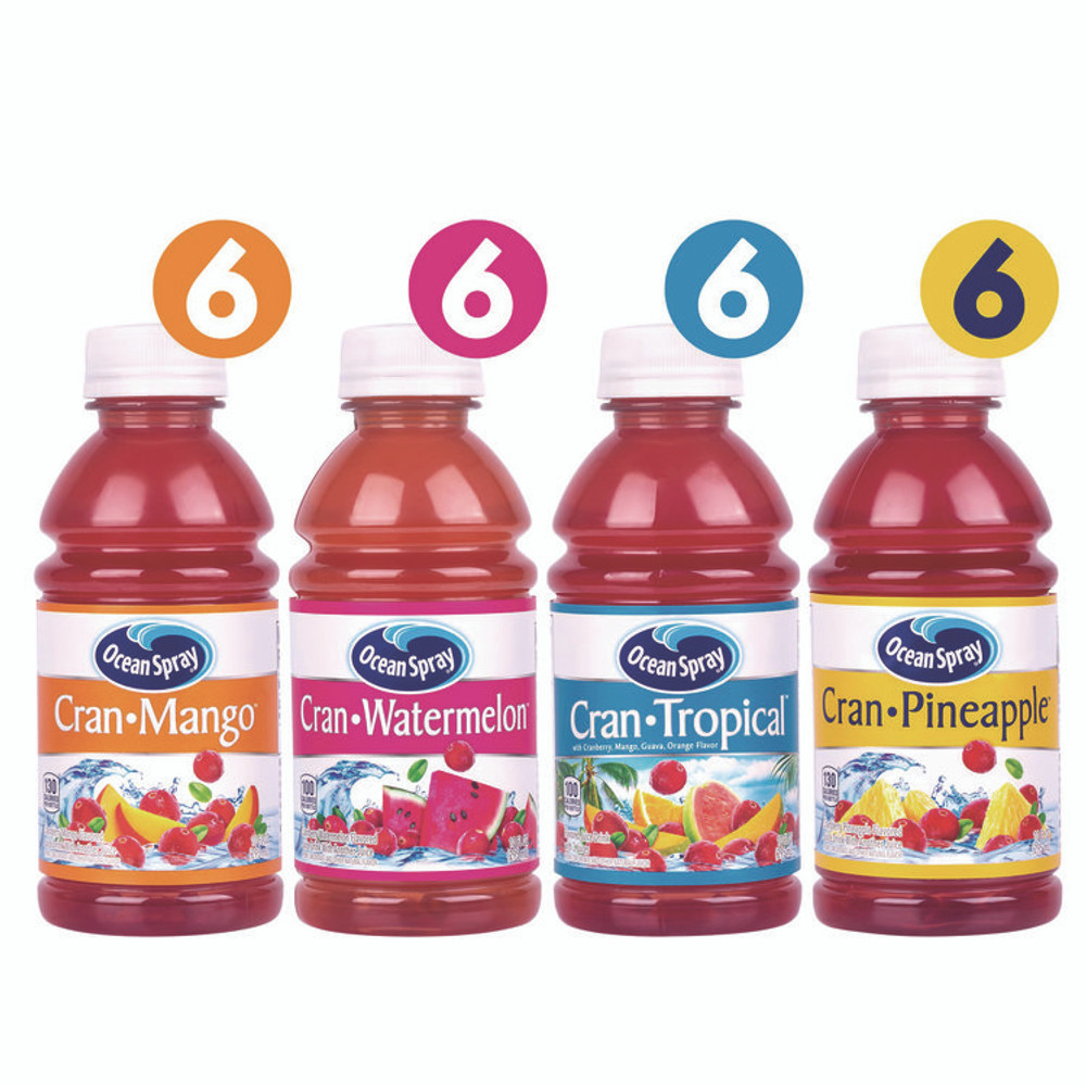 OCEAN SPRAY 22002377 Tropical Variety Pack, Assorted Flavors, 10 oz Bottle, 24/Carton