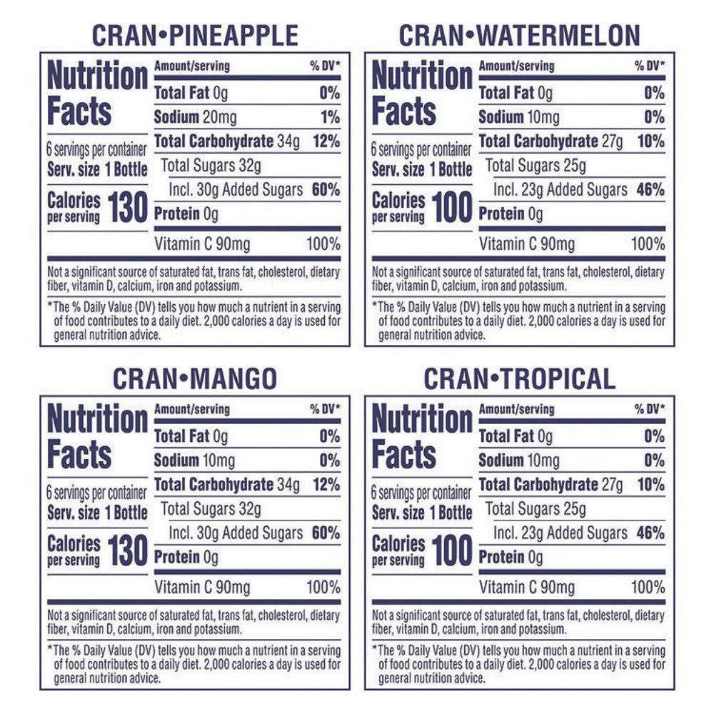 OCEAN SPRAY 22002377 Tropical Variety Pack, Assorted Flavors, 10 oz Bottle, 24/Carton
