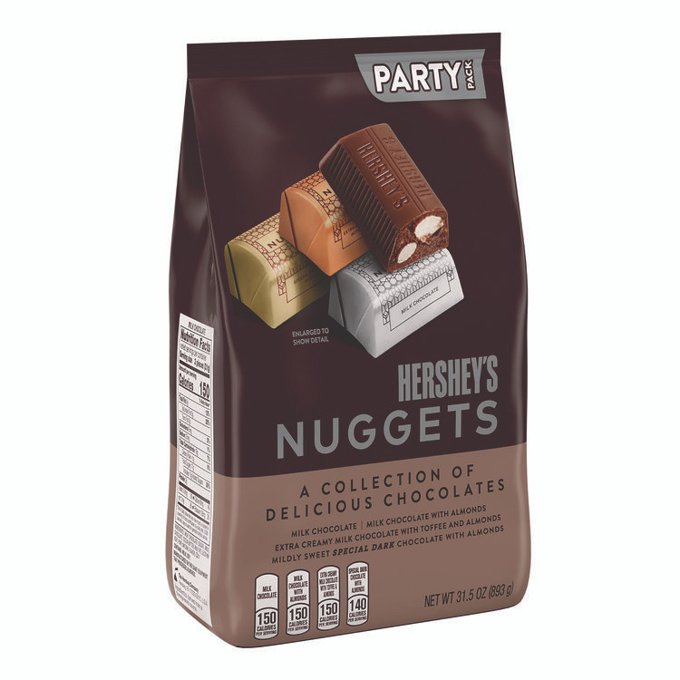 THE HERSHEY COMPANY Hershey®'s 2411693 Nuggets, Party Pack, Assorted, 31.5 oz Bag