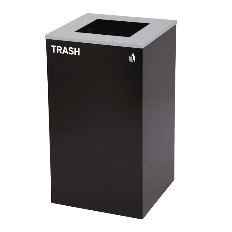 ALPINE INDUSTRIES 4450BLKKIT6 29 Gallon Trash/Recycling Cans, Steel, Blue Recycling with Circle Lid, Black Trash Can with Square Lid