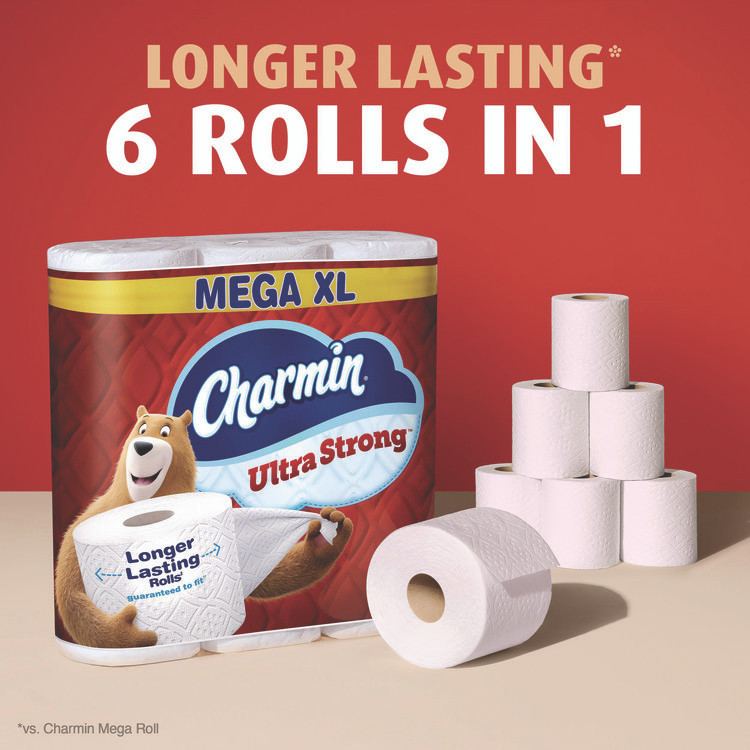 PROCTER & GAMBLE Charmin® 13449 Ultra Strong Bathroom Tissue, Septic Safe, 2-Ply, White, 330 Sheets/Roll, 6 Rolls/Pack, 3 Packs/Carton