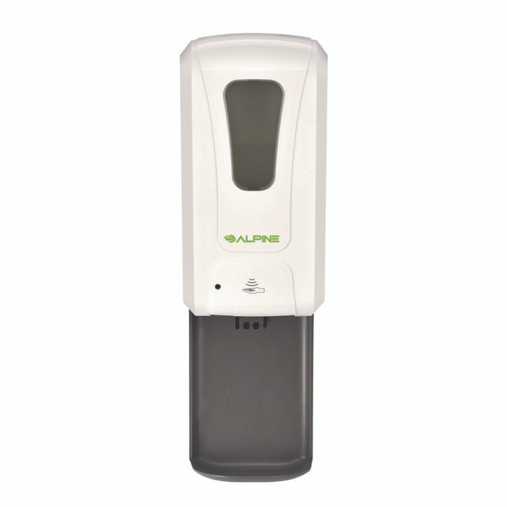 ALPINE INDUSTRIES ALP430FT Wall Mount Automatic Foam Hand Sanitizer Soap Dispenser with Drip Tray, 40 oz, 4.48 x 6 x 18.1, White