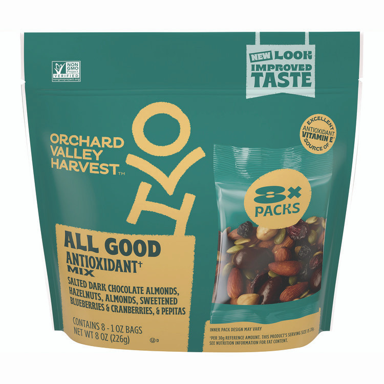 JOHN B. SANFILIPPO & SON, INC. Orchard Valley Harvest® JOH13764 All Good Antioxidant Mix, 1 oz Bags, 8/Pack
