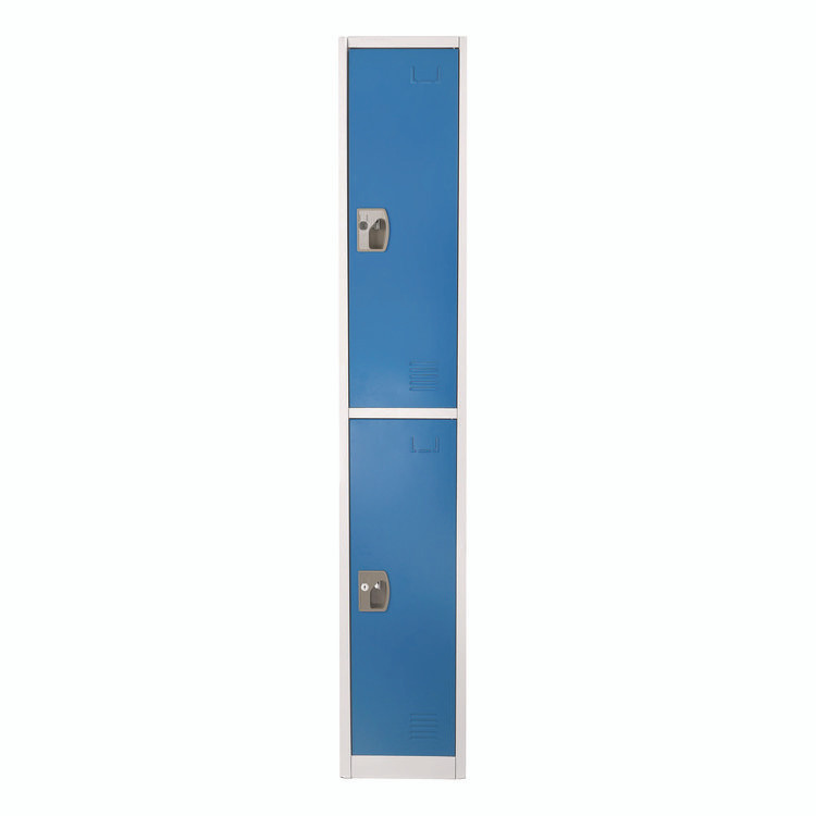 ADIROFFICE I629202BLU Steel Storage Locker, 2 Compartment, 12 x 12 x 72, Blue
