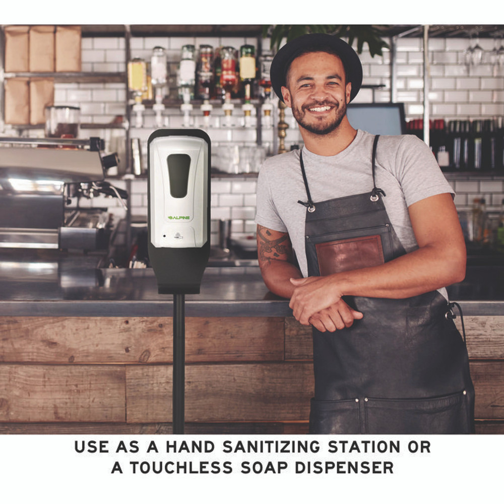 ALPINE INDUSTRIES ALP430FS Automatic Foam Hand Sanitizer/Soap Dispenser with Floor Stand, 40 oz, 4.48 x 6 x 45, White