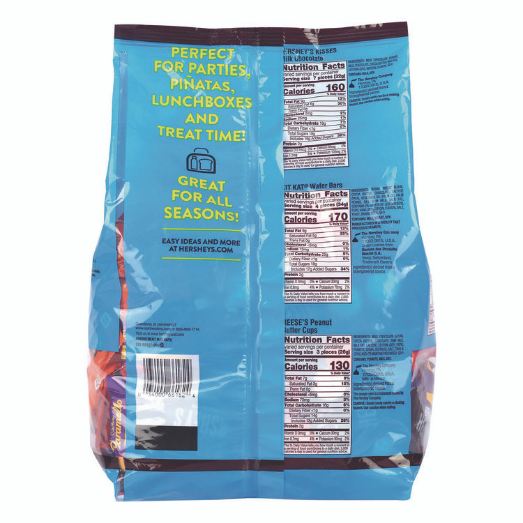 THE HERSHEY COMPANY Hershey®'s 22002450 Assorted Minis Value Pack, Assorted Chocolates, 63.4 oz Bag, 230 Pieces