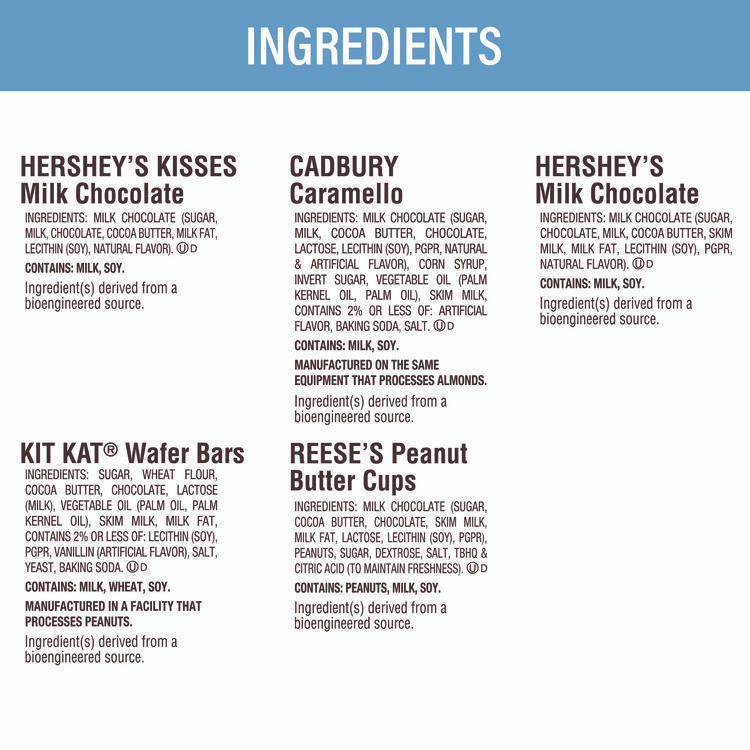 THE HERSHEY COMPANY Hershey®'s 22002450 Assorted Minis Value Pack, Assorted Chocolates, 63.4 oz Bag, 230 Pieces