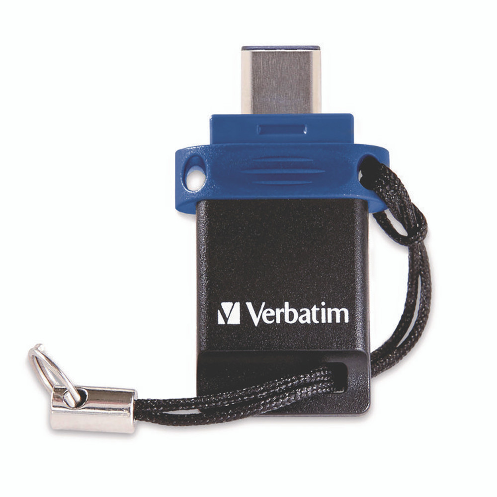 VERBATIM CORPORATION 71275 Store n' Go Dual USB 3.2 Gen 1 Flash Drive for USB-C Devices, Blue