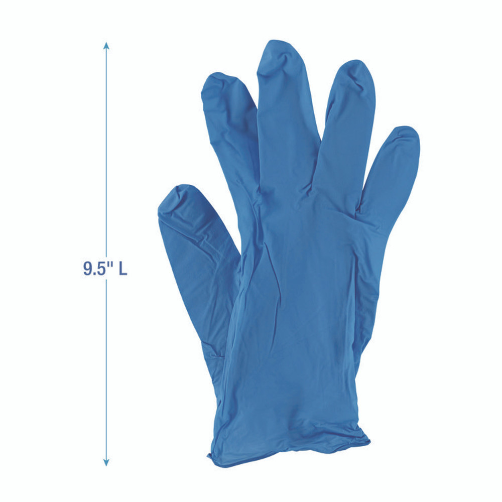 BOARDWALK 395SBXA 395 Series Disposable General-Purpose Nitrile Gloves, Powder-Free, Small, 5 mil Thick, 9.5" Long, Blue, 100/Box