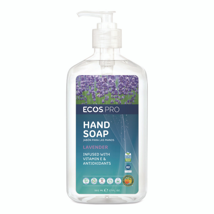 EARTH FRIENDLY PRODUCTS ECOS® PL96656EA Liquid Hand Soap, Lavender Scent, 17 oz