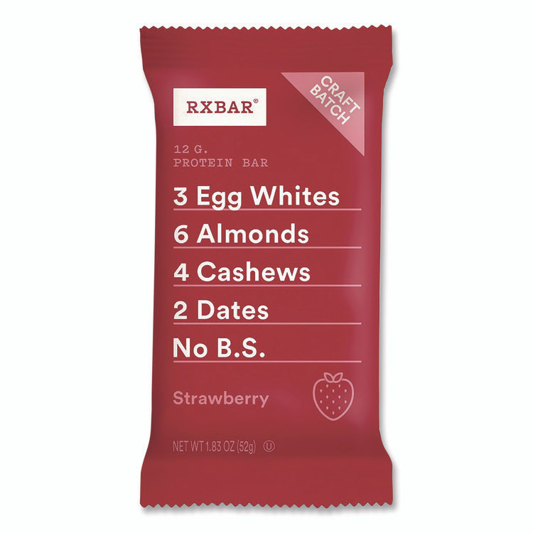 KELLOGG'S RXBAR® KEE00580 Gluten-Free Strawberry Protein Bar, 1.83 oz Bar, 12/Box