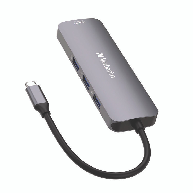VERBATIM CORPORATION 32151 USB-C Pro Multiport Hub8 Port, Gray