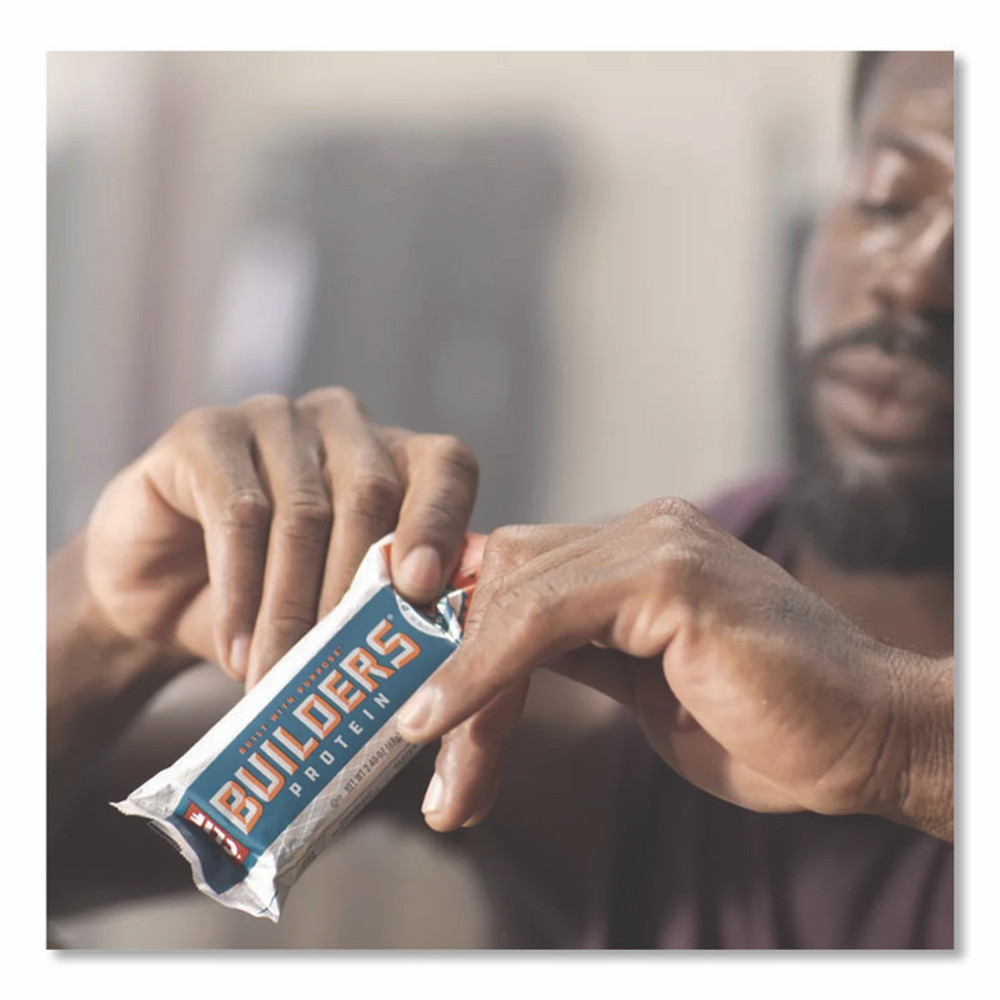 CLIF BAR & COMPANY CCC160041 Builders Protein Bar, Chocolate Peanut Butter, 2.4 oz Bar, 12 Bars/Box