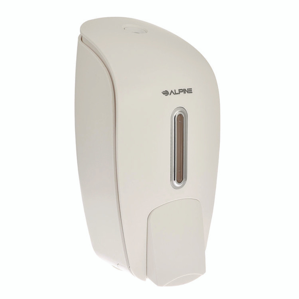 ALPINE INDUSTRIES ALP425WHI Surface Mounted Soap and Hand Sanitizer Dispenser, 27 oz, 4.1 x 4.6 x 9.6, White