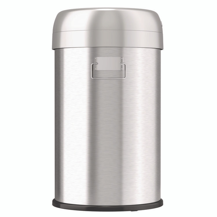 HLS COMMERCIAL HLS13STR Open Top Trash Can, 13 gal, Plastic/Stainless Steel, Silver