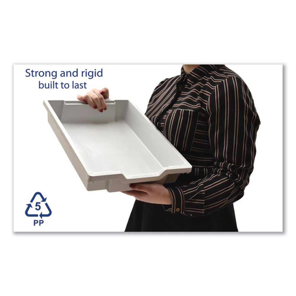 GRATNELLS USA, LLC FS0119P8 F1 Shallow Trays for Gratnells Storage Frames and Trolleys, 1.85 gal Capacity, 12.28" x 16.81" x 3.25", Light Gray, 8/Pack