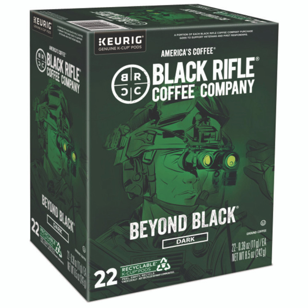 KEURIG DR PEPPER Black Rifle® Coffee Company 0499 Beyond Black Coffee K-Cups, 22/Box