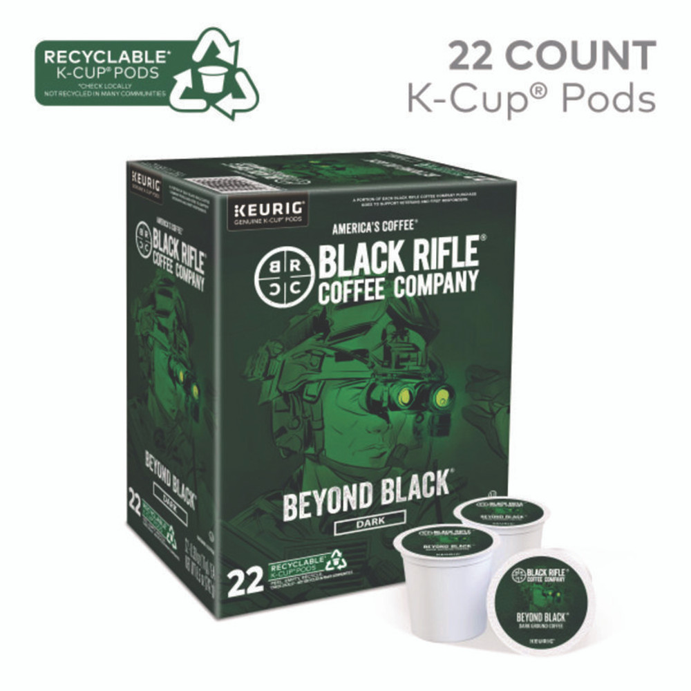 KEURIG DR PEPPER Black Rifle® Coffee Company 0499 Beyond Black Coffee K-Cups, 22/Box