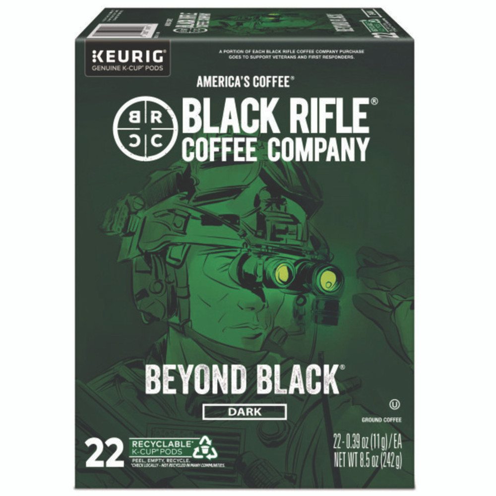 KEURIG DR PEPPER Black Rifle® Coffee Company 0499 Beyond Black Coffee K-Cups, 22/Box