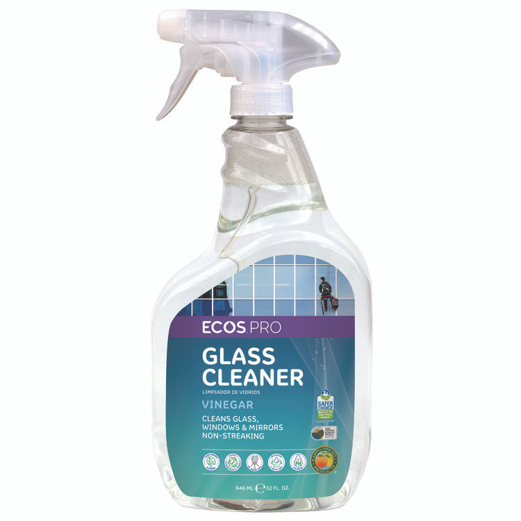 EARTH FRIENDLY PRODUCTS ECOS® PL93006CT Glass Cleaner, Vinegar Scent, 32 oz Spray Bottle, 6/Carton
