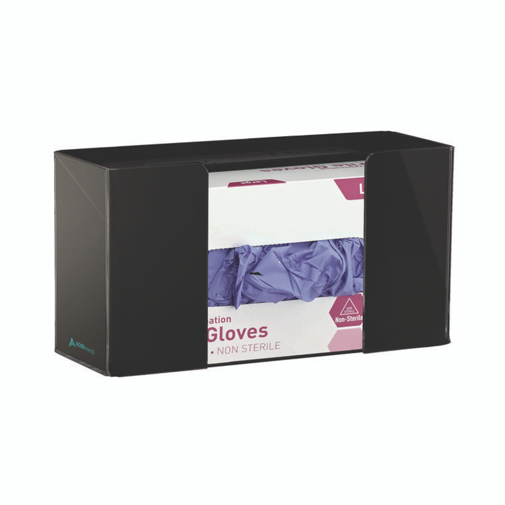 ADIRMED I90201BLK Acrylic Glove Dispenser, Single Box Capacity, 10.2 x 3.5 x 5.3, Black