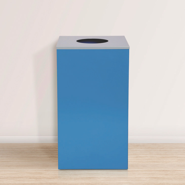 ALPINE INDUSTRIES 4450KITBLUC 29 Gallon Trash/Recycling Cans, Steel, Blue Can with Circle Lid