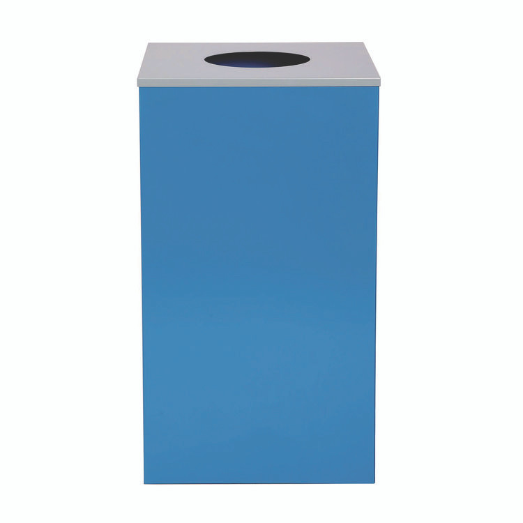 ALPINE INDUSTRIES 4450KITBLUC 29 Gallon Trash/Recycling Cans, Steel, Blue Can with Circle Lid