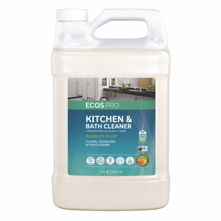 EARTH FRIENDLY PRODUCTS ECOS® PL974604CT Parsley Plus All-Purpose Kitchen and Bathroom Cleaner, Herbal Scent, 1 gal Bottle, 4/Carton