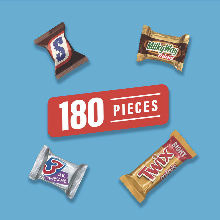 MARS, INC. 22002451 Minis Variety Pack, Chocolate, 49.44 oz Bag, 180 Pieces