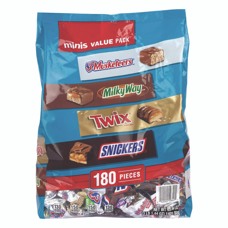 MARS, INC. 22002451 Minis Variety Pack, Chocolate, 49.44 oz Bag, 180 Pieces