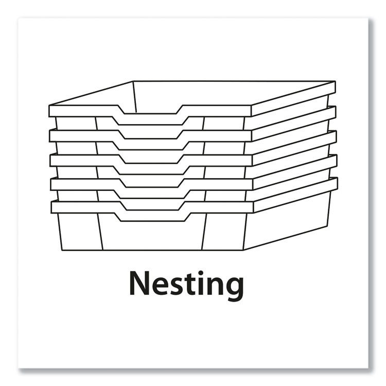 GRATNELLS USA, LLC FS0209P6 F2 Deep Trays for Gratnells Storage Frames and Trolleys, 3.57 gal Capacity, 12.28" x 16.81" x 6.25", Flame Red, 6/Pack