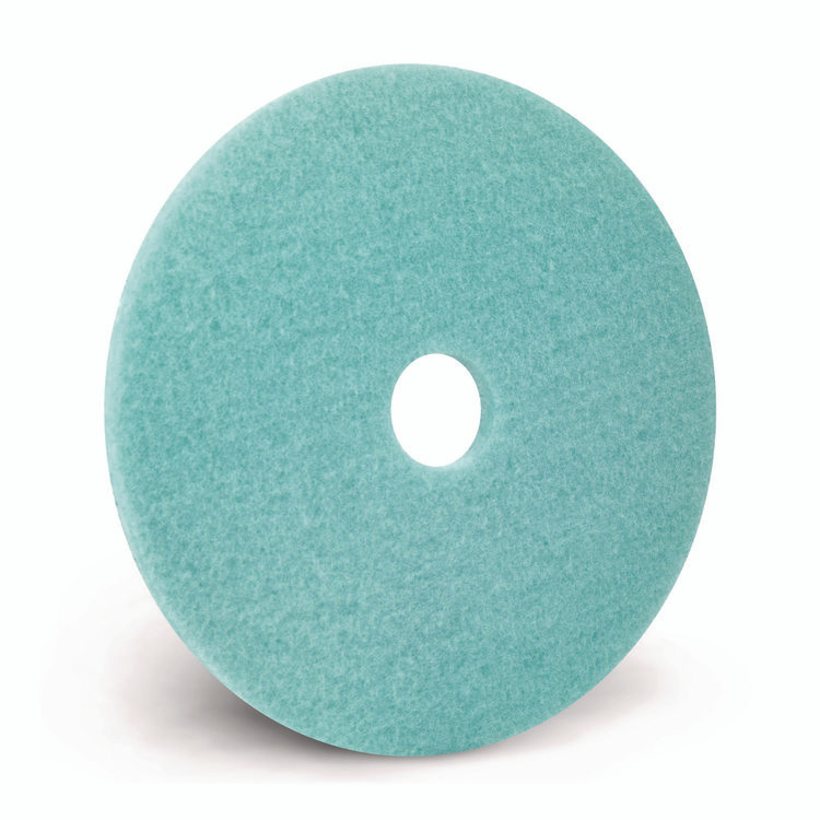 AMERICO MANUFACTURING CO 402120 Luster Lite Burnishing Pad, 20" Diameter, Sky Blue, 5/Carton