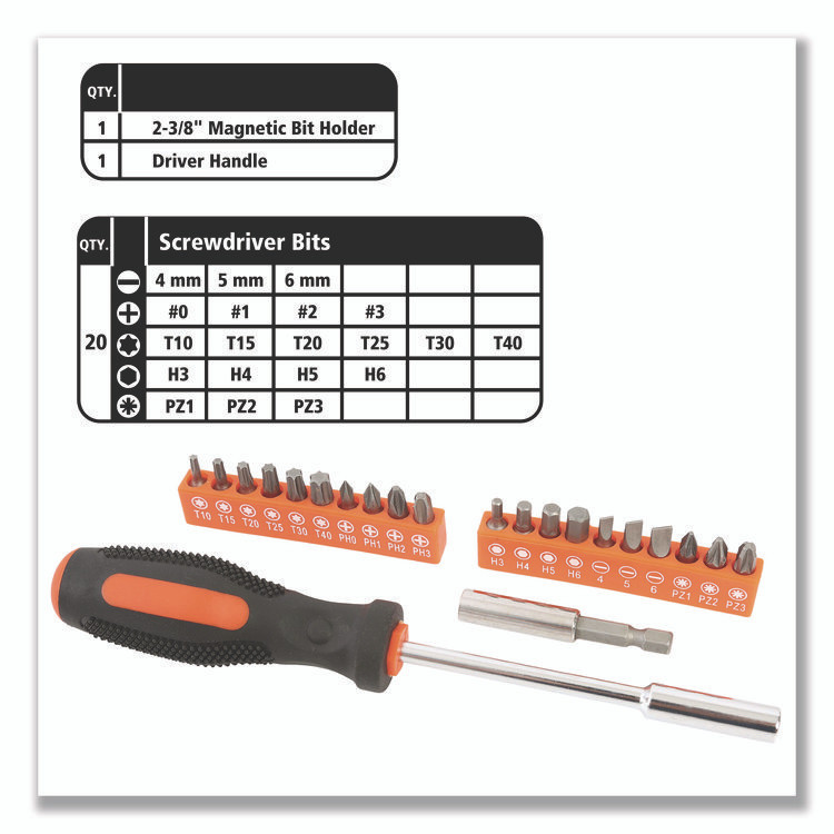 GREAT NECK SAW MFG. 73802 Homeowner's 39-Piece Tool Set, 12.38" x 3" x 7.25" Carry Case