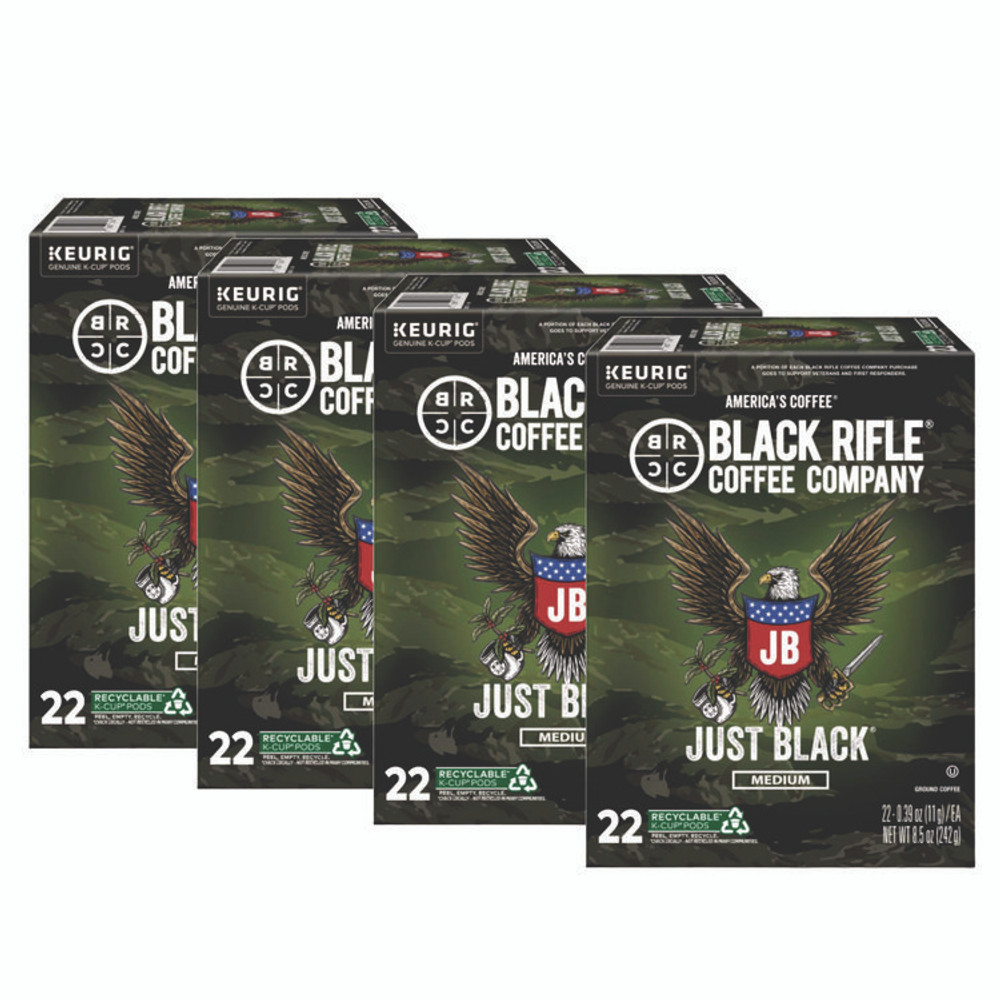 KEURIG DR PEPPER Black Rifle® Coffee Company 0547CT Just Black Coffee K-Cups, 88/Carton