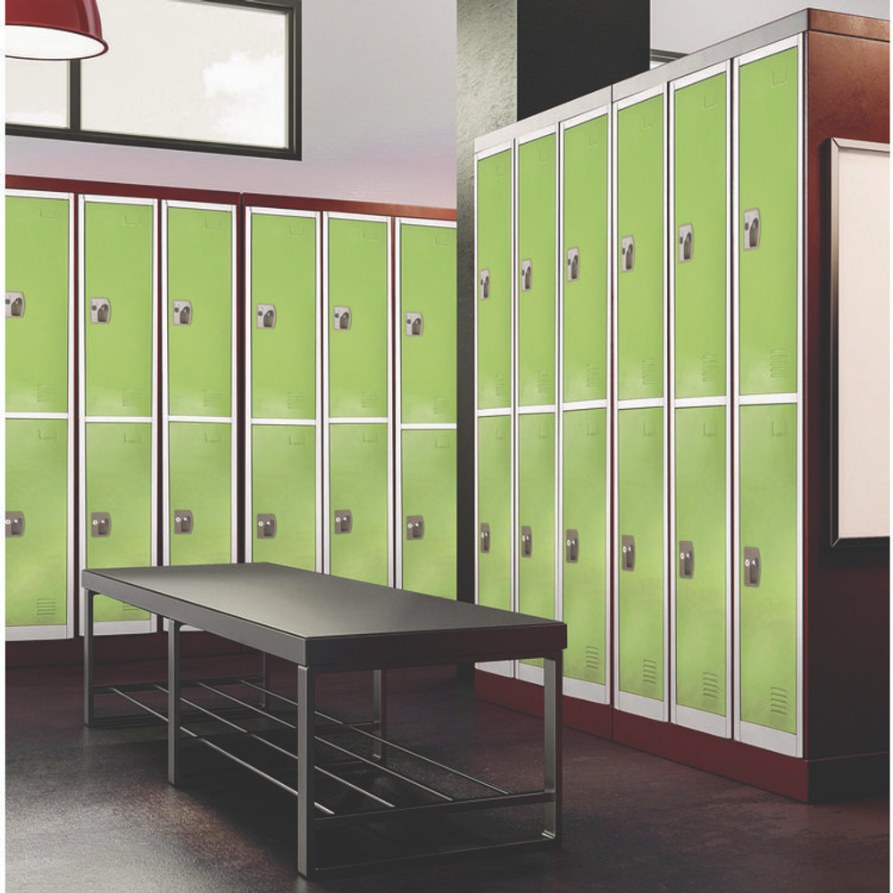ADIROFFICE I629202GRN Steel Storage Locker, 2 Compartment, 12 x 12 x 72, Green