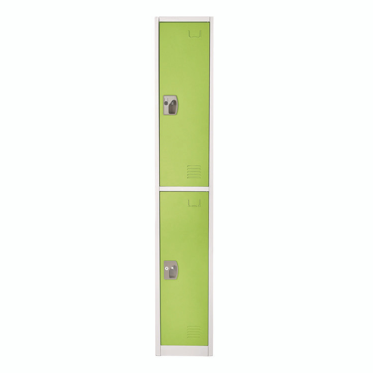 ADIROFFICE I629202GRN Steel Storage Locker, 2 Compartment, 12 x 12 x 72, Green