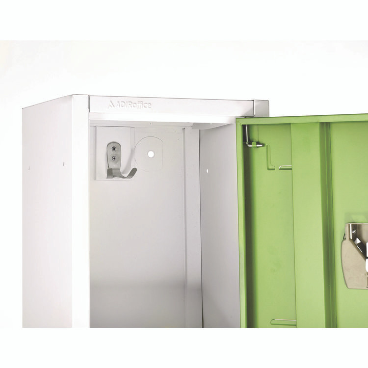 ADIROFFICE I629202GRN Steel Storage Locker, 2 Compartment, 12 x 12 x 72, Green