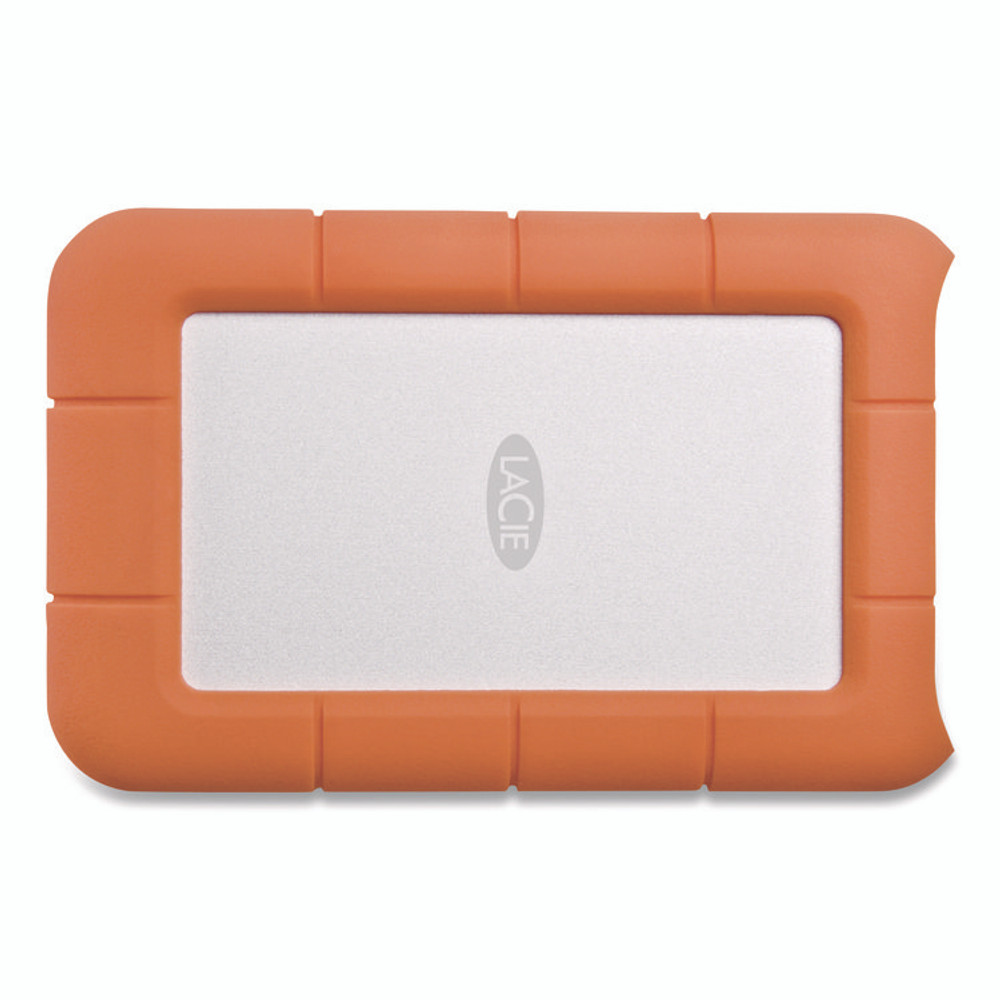 SEAGATE TECHNOLOGY LaCie STFR2000800 Rugged Portable External Hard Drive, 2 TB, USB-C, Orange/Silver