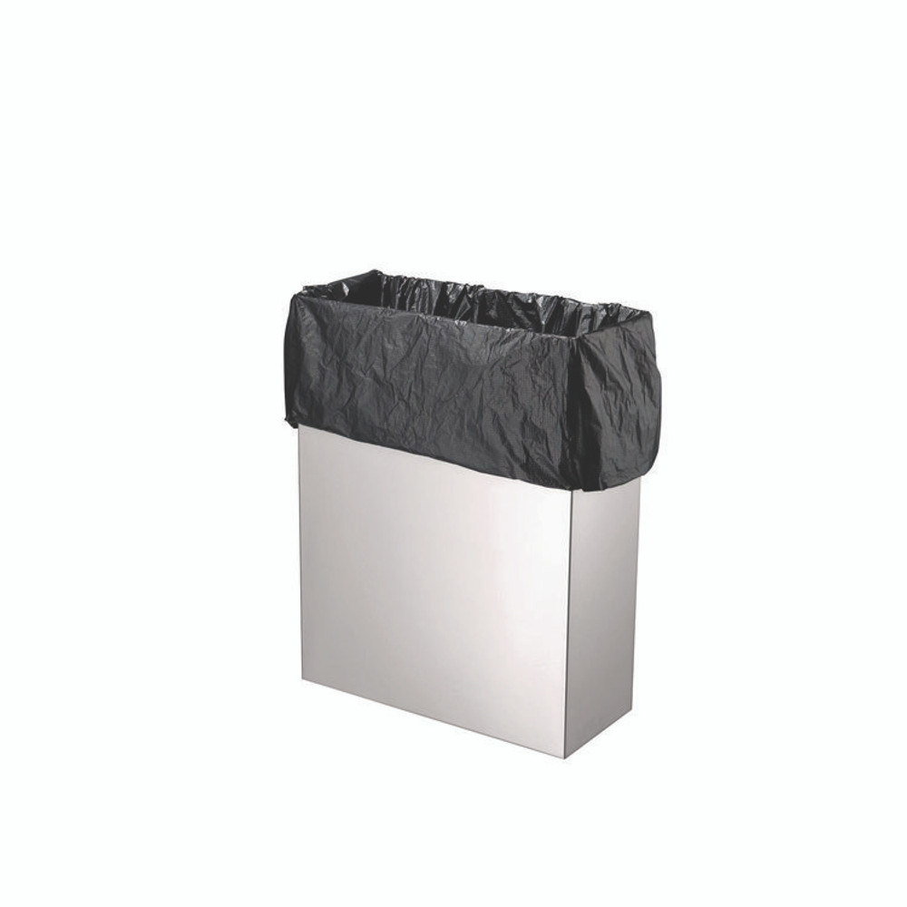 ALPINE INDUSTRIES ALP491 Stainless Steel Surface-Mounted Waste Receptacle, 6.4 gal, Brushed Stainless Steel