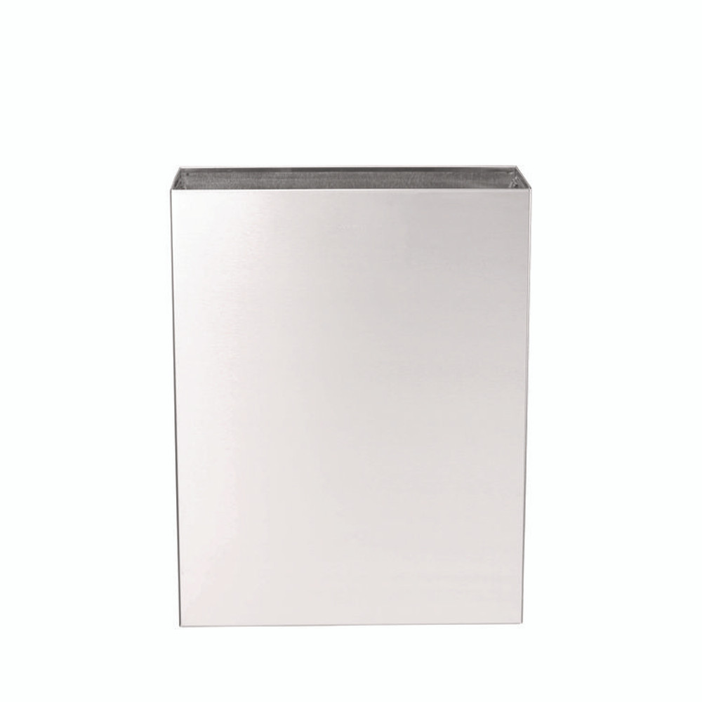ALPINE INDUSTRIES ALP491 Stainless Steel Surface-Mounted Waste Receptacle, 6.4 gal, Brushed Stainless Steel