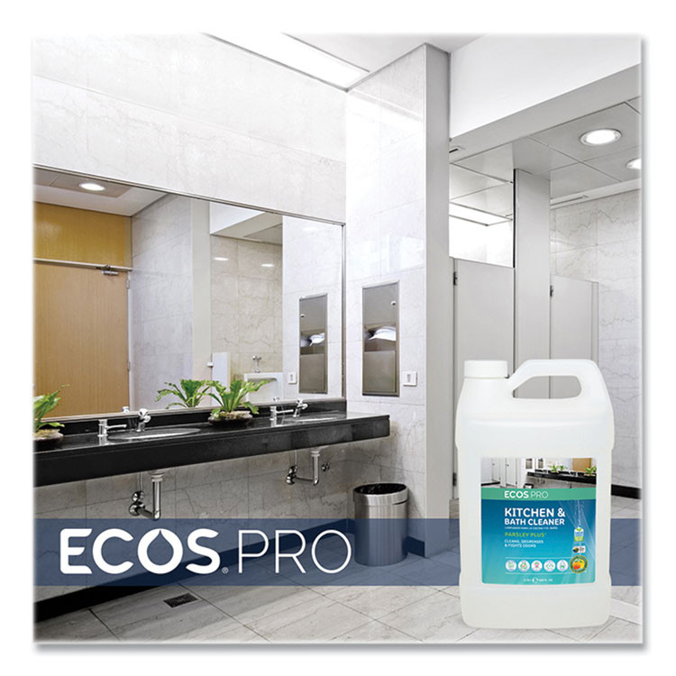 EARTH FRIENDLY PRODUCTS ECOS® PL974604EA Parsley Plus All-Purpose Kitchen and Bathroom Cleaner, Herbal Scent, 1 gal Bottle