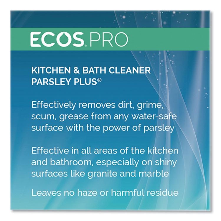 EARTH FRIENDLY PRODUCTS ECOS® PL974604EA Parsley Plus All-Purpose Kitchen and Bathroom Cleaner, Herbal Scent, 1 gal Bottle